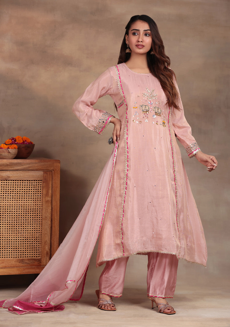 Blossom Pearl Embroidered Suit Set