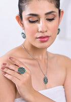 Emerald Blossom Pendant Set