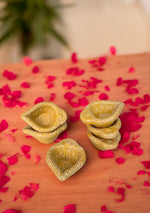 Yellow Swastic Diya Set of 6