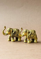 Antique Brass Royal Elephant Duo