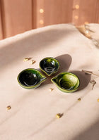 Sage Bloom Glazed Diya set of 6