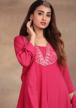 Rani Pink Anarkali with Zari Embroidery