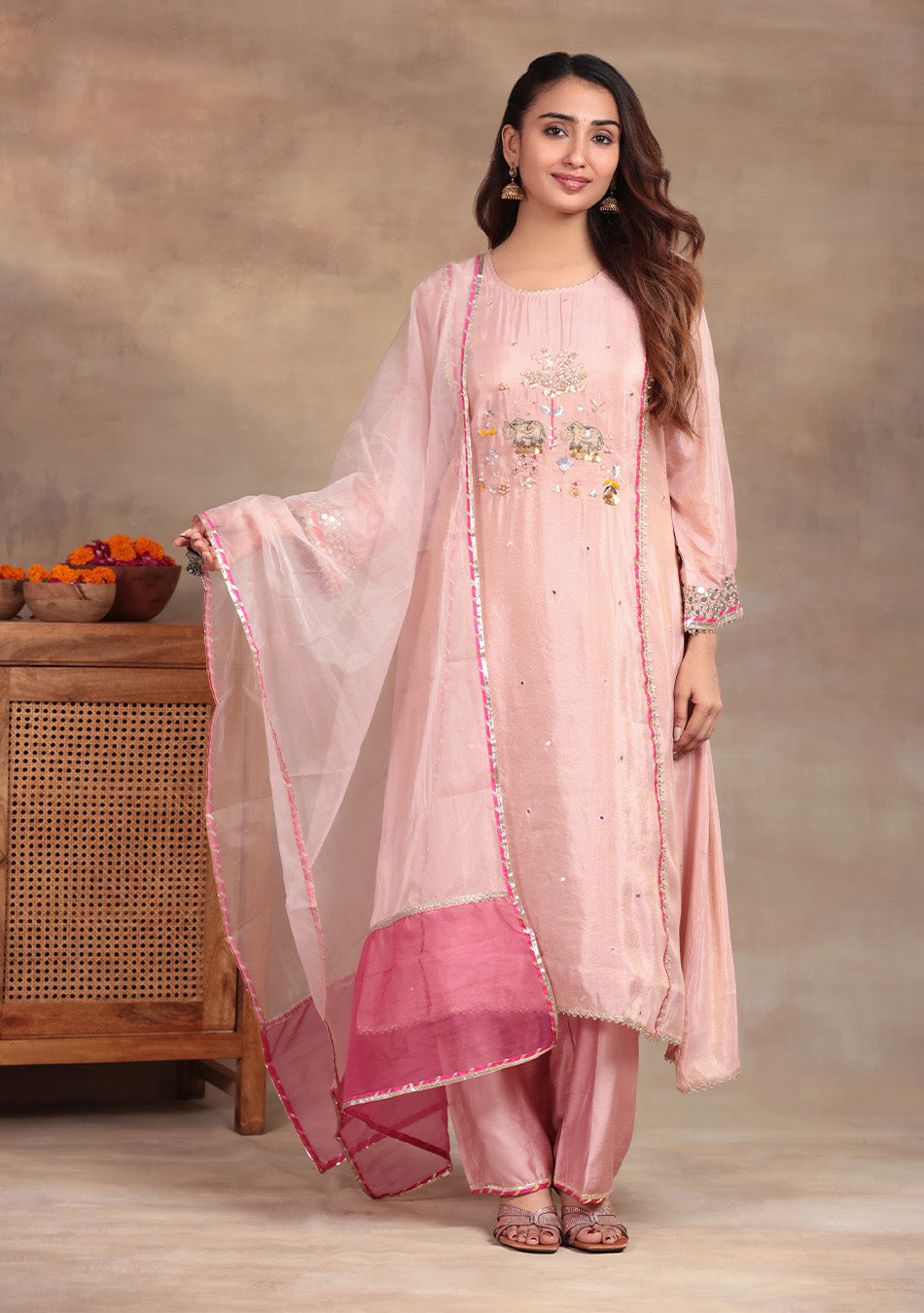 Blossom Pearl Embroidered Suit Set
