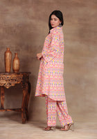 Coral Ikkat Glow Co-ord Set