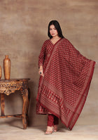 Crimson Bloom Anarkali Suit Set