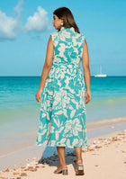 Aqua Floral Aura Dress