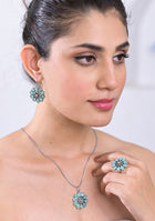 Teal Bloom Pendant Set