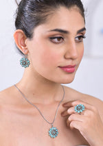 Teal Bloom Pendant Set