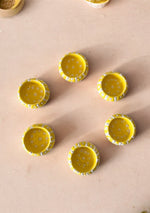 Handcrafted Yellow painted Diya