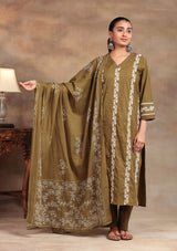 Olive Meadow Cotton Suit Set