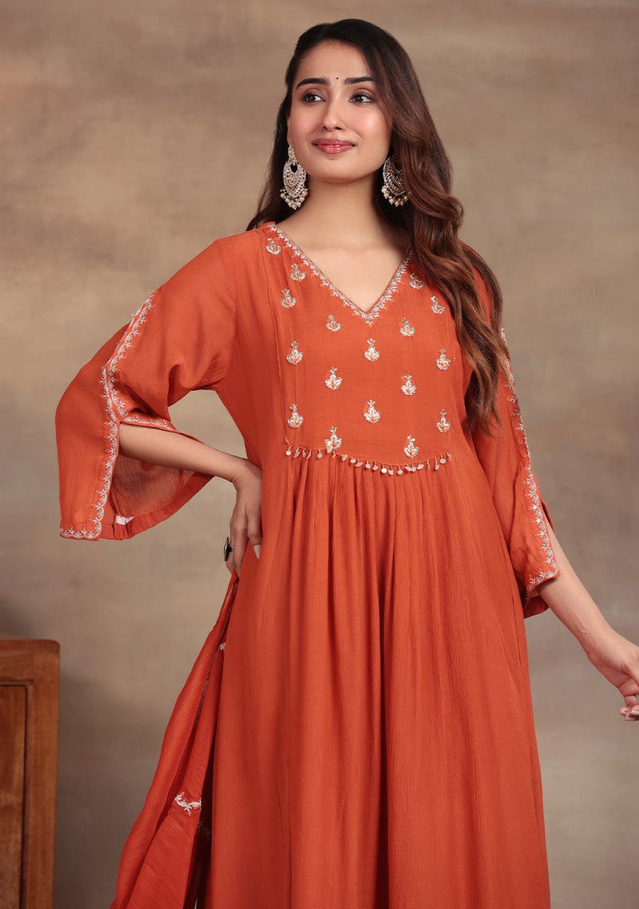 Rustic Pearl Embroidered Suit Set
