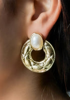 VINTAGE PEARL CREST EARRINGS