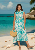 Aqua Floral Aura Dress