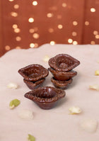 Brown Swastic Diya Set of 6