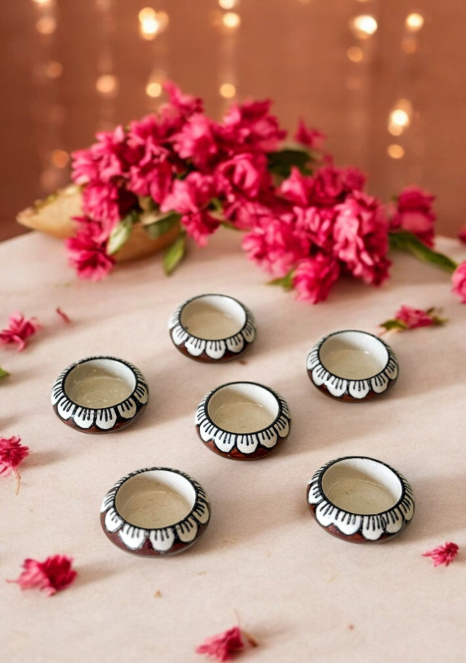 Brown leaf design Diya