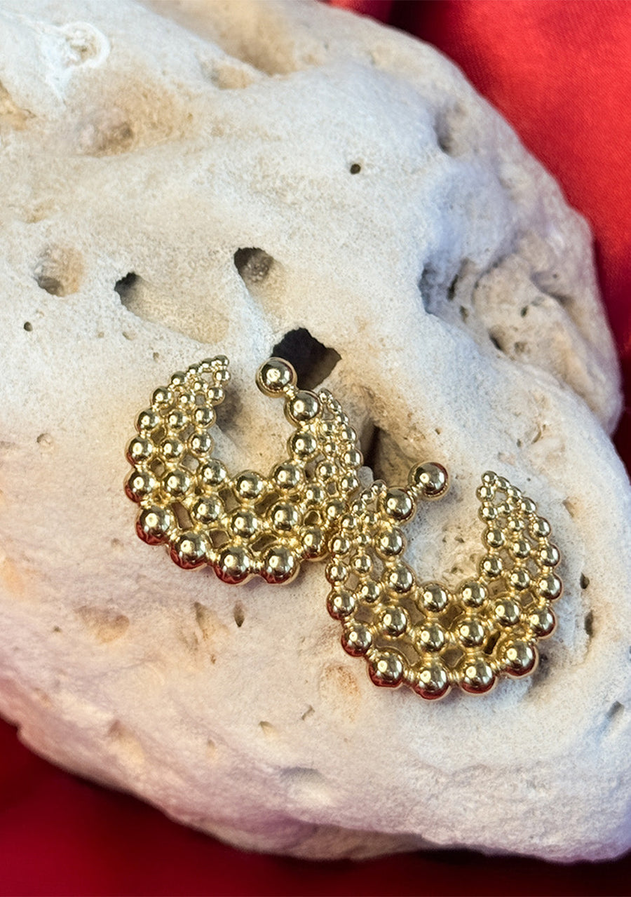 Golden Beaded Earrings