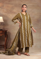 Olive Meadow Cotton Suit Set
