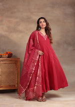 Ruby Glow Anarkali Suit Set