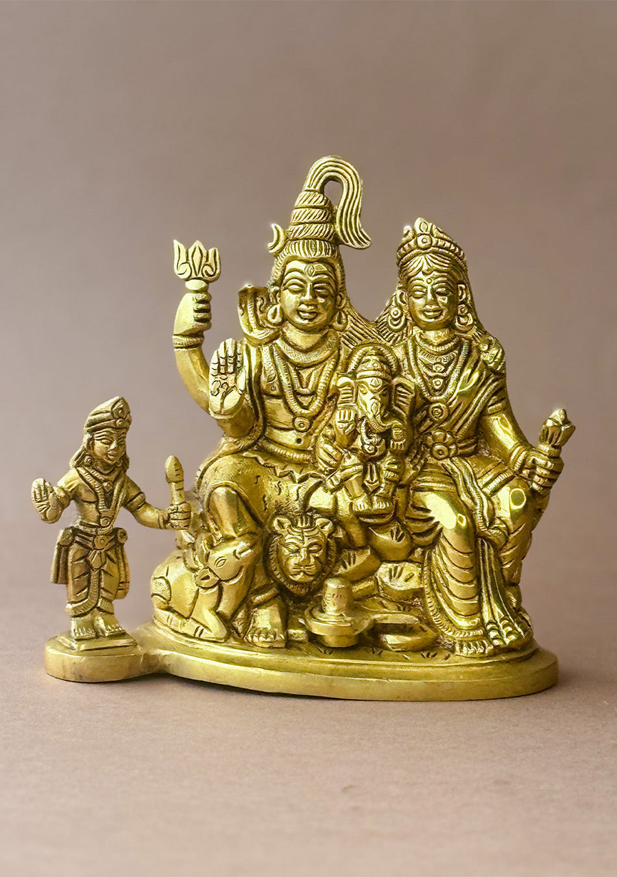 Antique Brass Trinetra Parivar