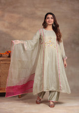 Pearl Glow Embroidered Suit Set