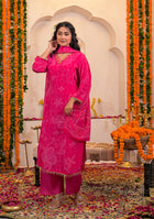 Fuchsia Bloom Crepe Suit Set