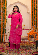 Fuchsia Bloom Crepe Suit Set