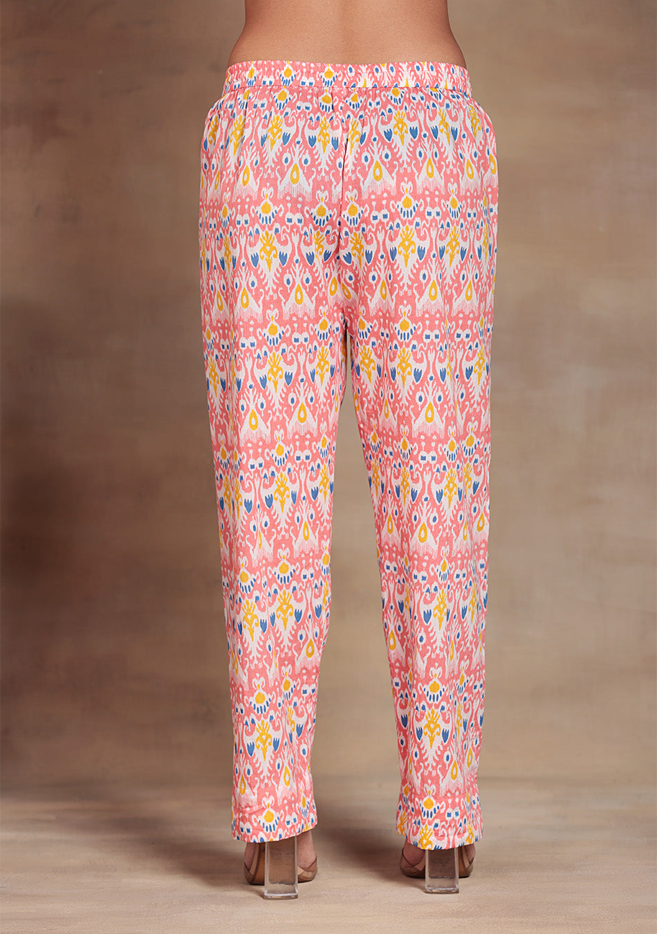 Coral Ikkat Glow Co-ord Set