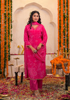 Fuchsia Bloom Crepe Suit Set