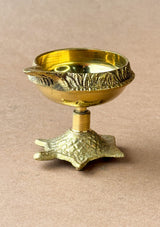 Antique Brass Turtle Base Diya