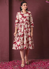 RED BOTANICAL DRESS