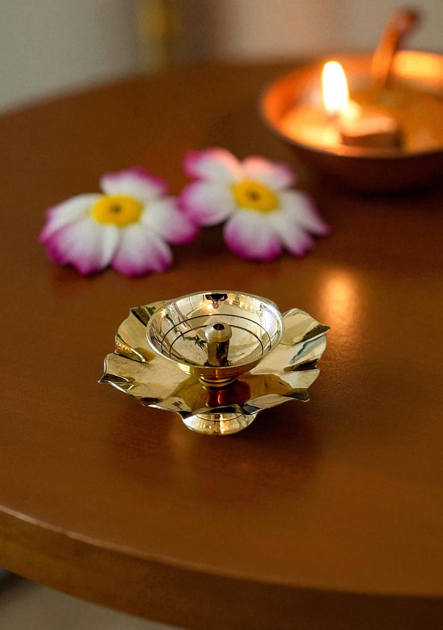 Brass Lush Lotus Diya