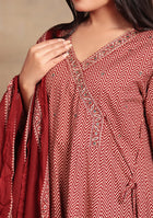 Rust Zig-Zag anarkali suit Set