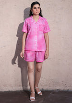 Rosy Grid Night Suit