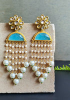 Turquoise Pearl Drops Earrings
