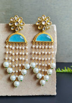 Turquoise Pearl Drops Earrings