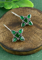 Emerald  Blosson hook earrings