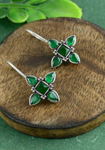 Emerald  Blosson hook earrings