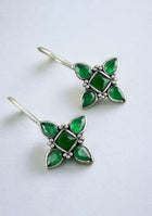 Emerald  Blosson hook earrings
