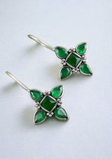 Emerald  Blosson hook earrings