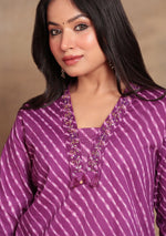 Purple Lehriya Suit Set