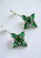 Emerald  Blosson hook earrings