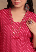 Red Lehriya Suit Set