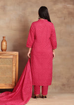 Red Lehriya Suit Set