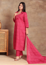 Red Lehriya Suit Set