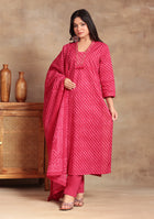 Red Lehriya Suit Set