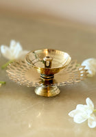Brass round flower Diya