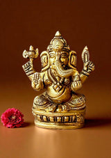 Antique Brass Siddhi Vinayak Idol