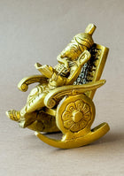 Antique Brass Vidyarthi Ganesha on Rocking Chair