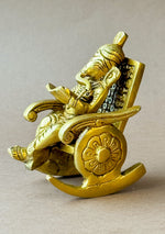 Antique Brass Vidyarthi Ganesha on Rocking Chair