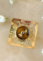 Square Shaped Brass Diya